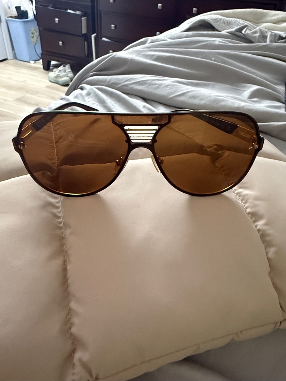 Men's Aviator Sunglasses with Brown Lenses and Frame